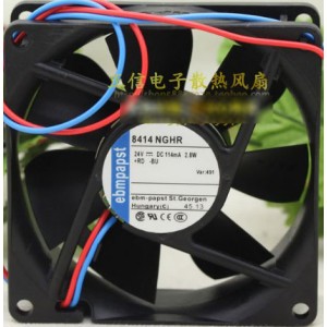 Ebmpapst 8414 NGHR 24V 114mA 2.8W 3wires Cooling Fan